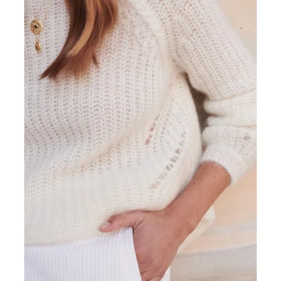 Sezane Dwell Jumper Knit Sweater, Size Medium, Color Ecru - Picture 3 of 3